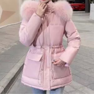 Coat size large women new with tags parka warm lined faux fur pink thick winter